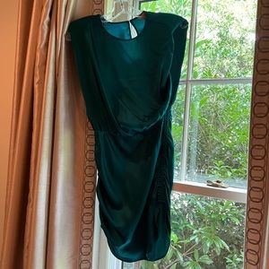 Amanda Uprichard Teal Dress with Padded Shoulders